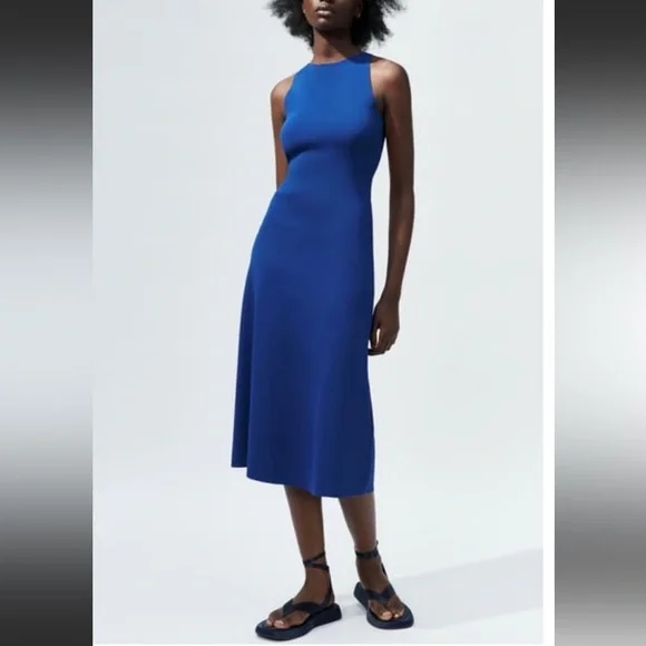 Zara | Dresses | Zara Knit Halter Dress Bluish Nwt | Poshmark Zara | Dresses | Zara Knit Halter Dress Bluish Nwt | Poshmark